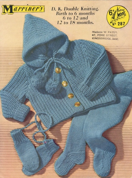 Vintage Marriner Knitting Pattern No. 287 - Little Eskimo Pram Set