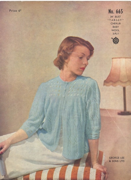 Vintage George Lee Knitting Pattern No. 665 - Ladies Bed Jacket