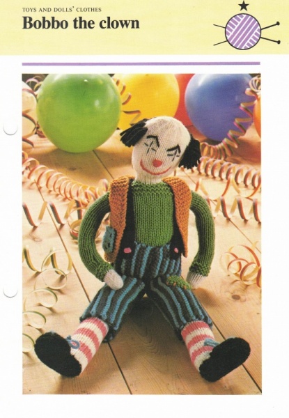 Vintage Hamlyn Knitting Pattern: Bobbo the Clown