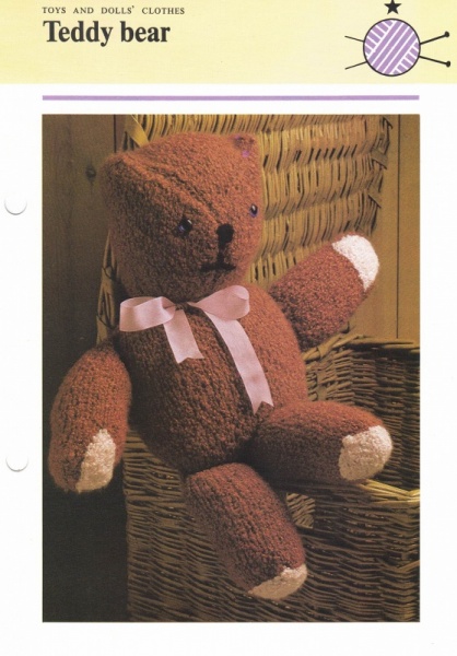 Vintage Hamlyn Knitting Pattern: Teddy Bear