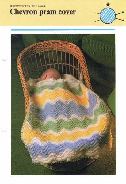 Vintage Hamlyn Knitting Pattern: Chevron Pram Cover