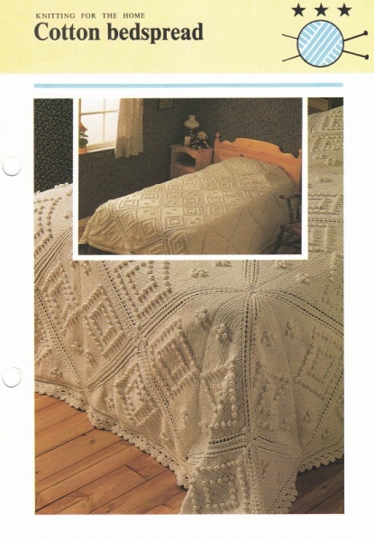 Vintage Hamlyn Knitting Pattern: Cotton Bedspread