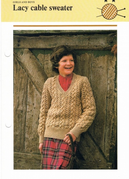 Vintage Hamlyn Knitting Pattern: Lacy Cable Sweater