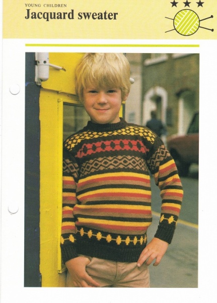 Vintage Hamlyn Knitting Pattern: Jacquard Sweater