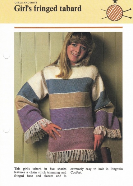 Vintage Hamlyn Knitting Pattern: Girl's Fringed Tabard
