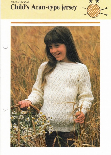 Vintage Hamlyn Knitting Pattern: Child's Aran-Type Jersey