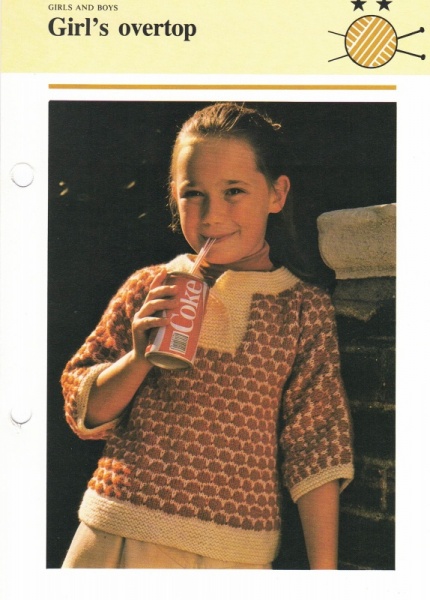 Vintage Hamlyn Knitting Pattern: Girl's Overtop