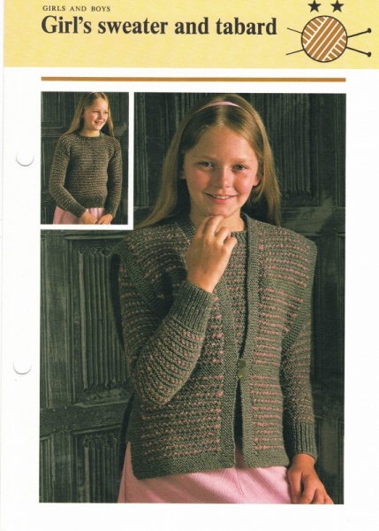 Vintage Hamlyn Knitting Pattern: Girl's Sweater & Tabard