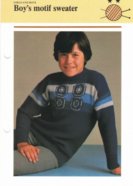 Vintage Hamlyn Knitting Pattern: Boy's Motif Sweater