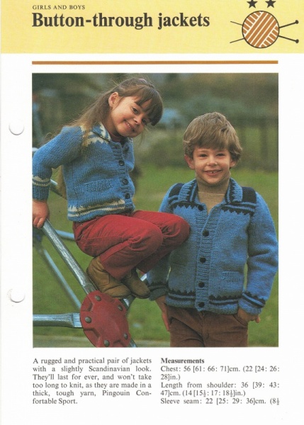 Vintage Hamlyn Knitting Pattern: Button-Through Jackets