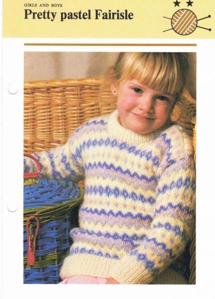Vintage Hamlyn Knitting Pattern: Pretty Pastel Fairisle