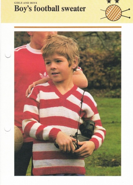 Vintage Hamlyn Knitting Pattern: Boy's Football Sweater