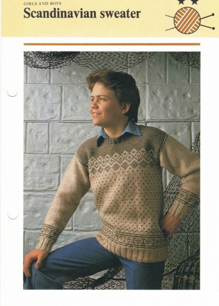Vintage Hamlyn Knitting Pattern: Scandinavian Sweater