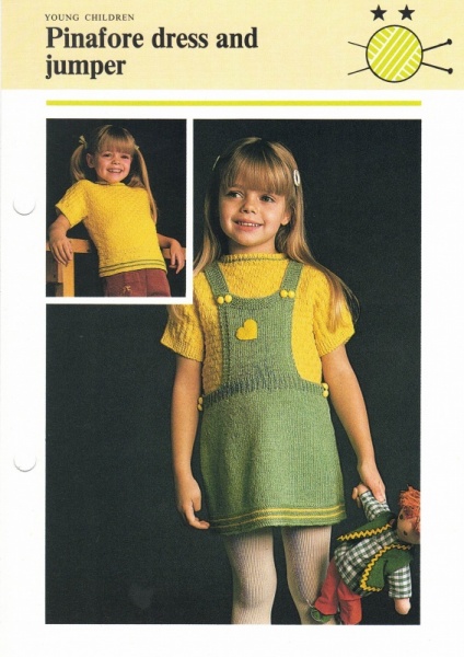Vintage Hamlyn Knitting Pattern: Pinafore Dress & Jumper
