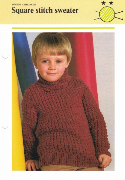 Vintage Hamlyn Knitting Pattern: Square Stitch Sweater