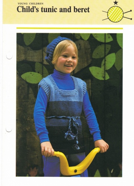 Vintage Hamlyn Knitting Pattern: Child's Tunic & Beret