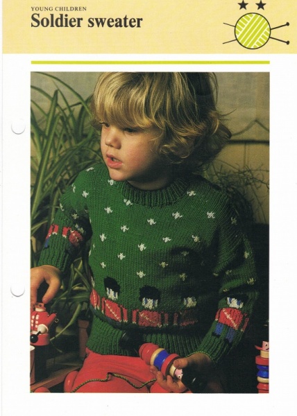 Vintage Hamlyn Knitting Pattern: Soldier Sweater