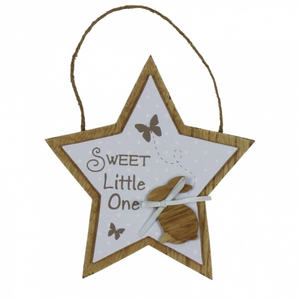 Petit Cheri Collection MDF Star Plaque Sweet Little One - Blue