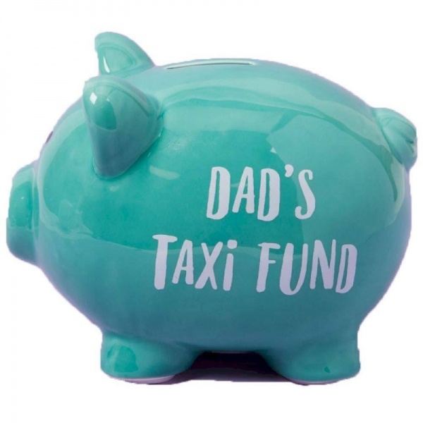 'Pennies & Dreams' Ceramic Piggy Bank - Dad's Taxi Fund