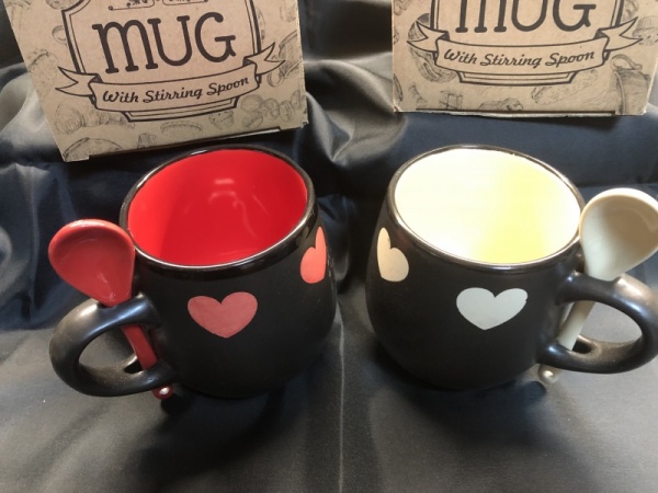Heart Design Mug with Sipping Spoon