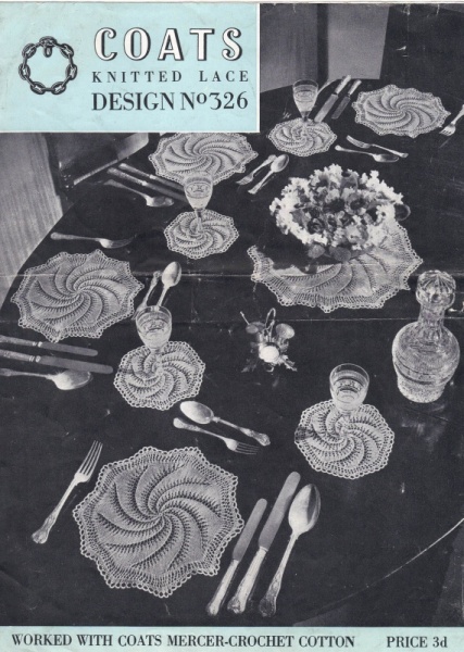 Vintage Coats Crochet Pattern 326 - Lace Luncheon Mats