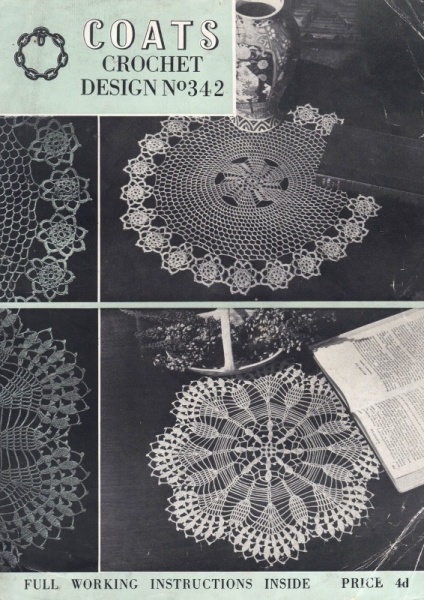 Vintage Coats Crochet Pattern 342 - Doily - 2 Designs