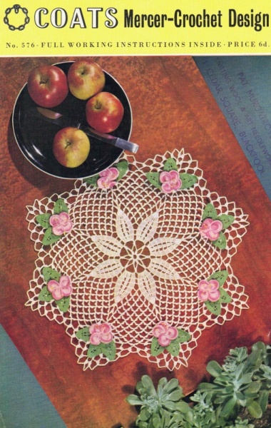 Vintage Coats Crochet Pattern 576 - Apple Blossom Doily