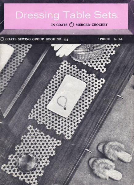 Vintage Coats Crochet Pattern Book 734 - Dressing Table Sets