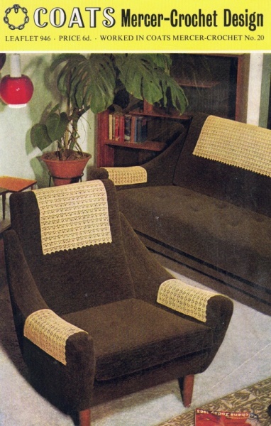 Vintage Coats Crochet Pattern 946 - Settee & Chair Set