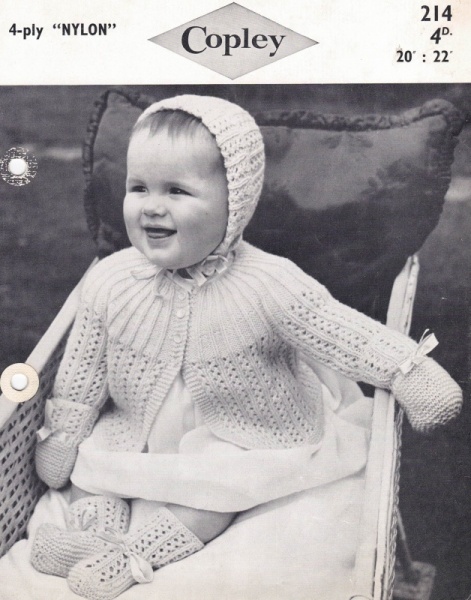 Vintage Copley Knitting Pattern No 214: Baby Set