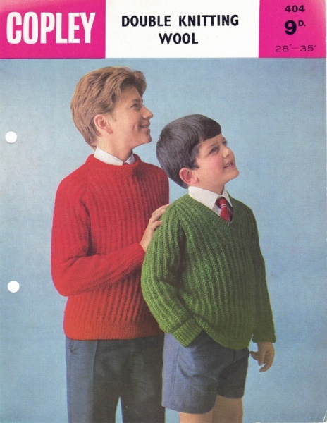 Vintage Copley Knitting Pattern No 404: Boys Sweaters