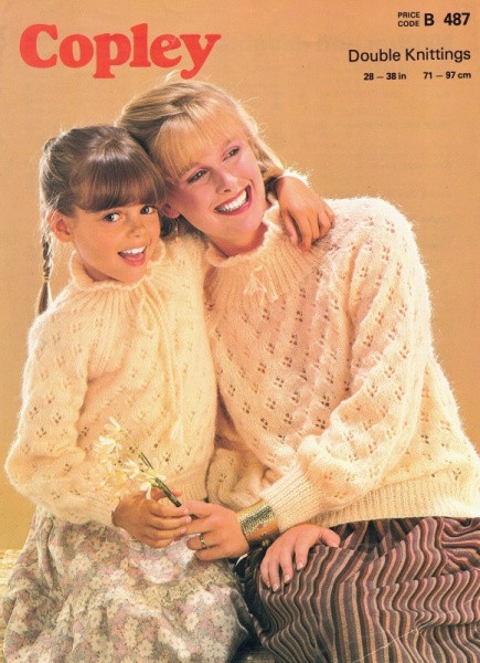 Vintage Copley Knitting Pattern No 487: Mother & Daughter Sweaters