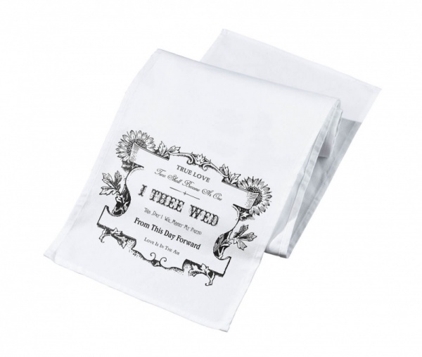 Lillian Rose Black & White 'I Thee Wed' Table Runner