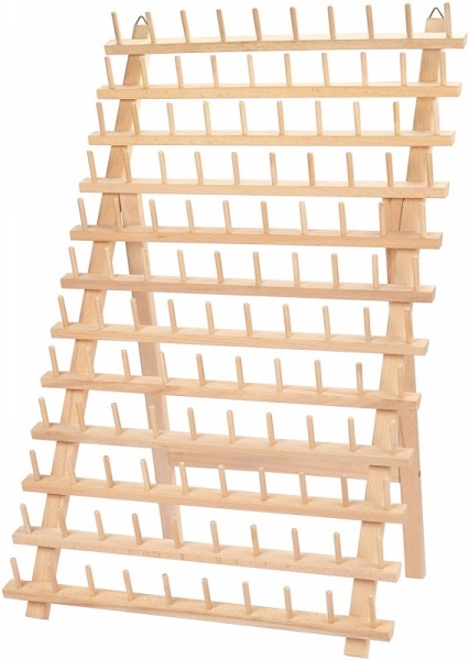 Curtzy 120 Spool Wooden Thread Rack Holder- Free Standing or Wall Mounted
