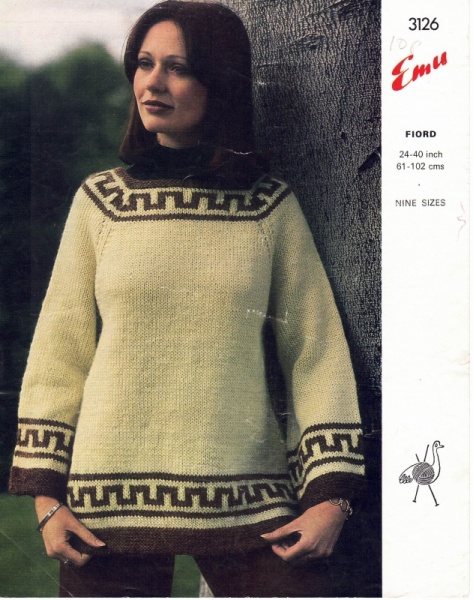 Vintage Emu Knitting Pattern 3126 - Ladies Over-Top