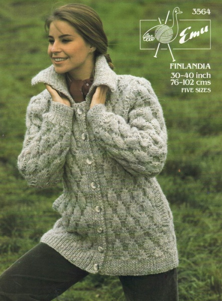 Vintage Emu Knitting Pattern 3564 - Jacket