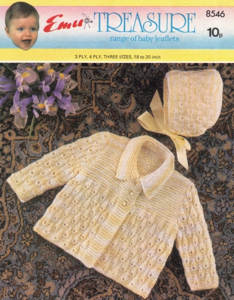 Vintage Emu Knitting Pattern 8576 - Matinee Coat