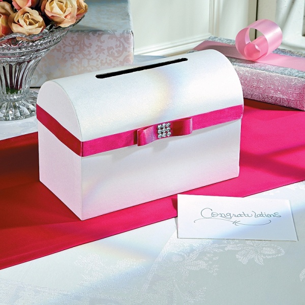 Wedding Card Box with Hot Pink Bow