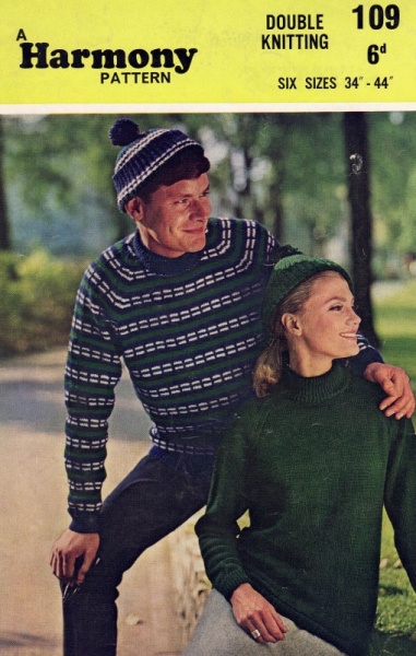 Vintage Harmony Knitting Pattern No 109: Sweaters with Hat