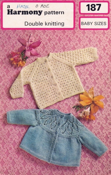 Vintage Harmony Knitting Pattern No 187: Baby's Matinee Coat & Cardigan