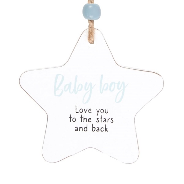Baby Boy Hanging Star Sentiment Sign