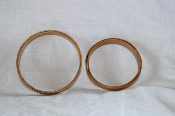 Pair of Small Wooden Embroidery Cross Stitch Hoops