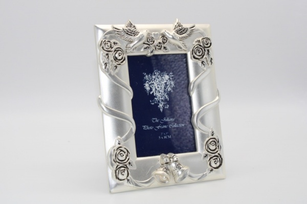 Shudehill Silver Plated Photo Frame with Doves, Bells & Roses