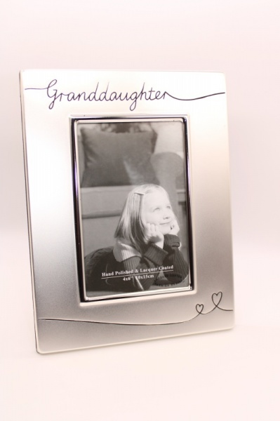 Juliana Brushed Silver Photo Frame ~ Granddaughter