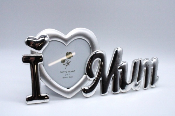 Two Tone Silver Plated Photo Frame - I ♡ Mum