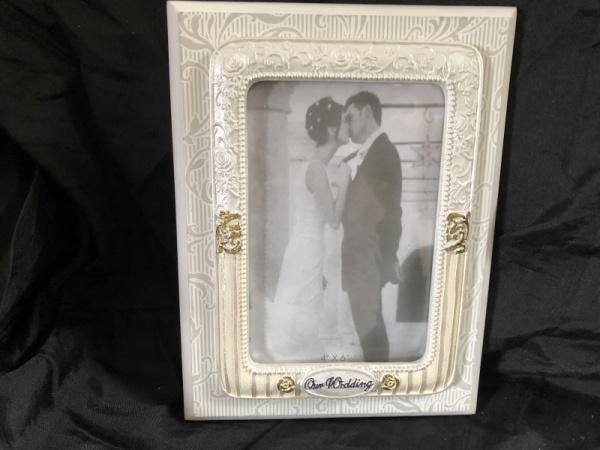 White 'Our Wedding' Photo Frame