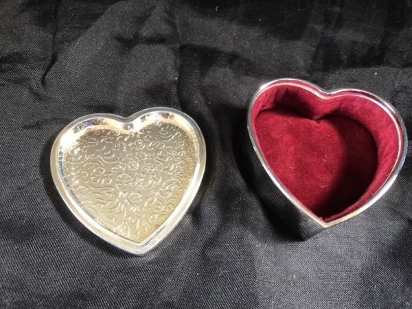 Juliana Silverplated Heart Trinket Keepsake Box with Diamante