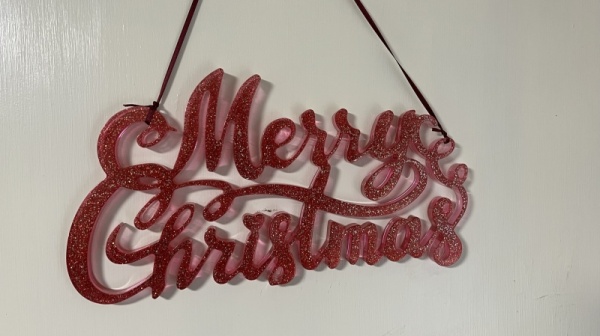 'Merry Christmas' Glitter Sign Decoration