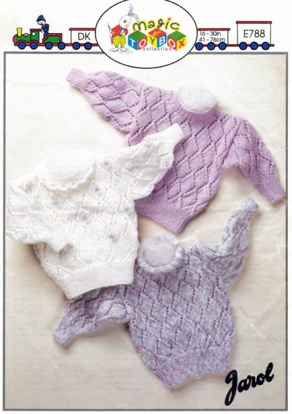 Vintage Jarol Knitting Pattern E788: Lacy Sweaters