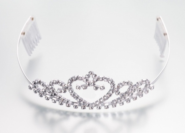 Lillian Rose Heart Design Bridal Rhinestone Tiara